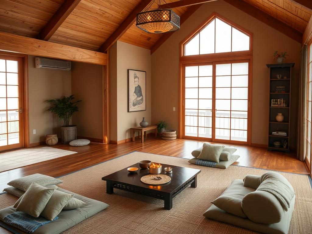 Лофт для чайной церемонии или медитации: как устроить уголок тишины в индустриальном пространстве