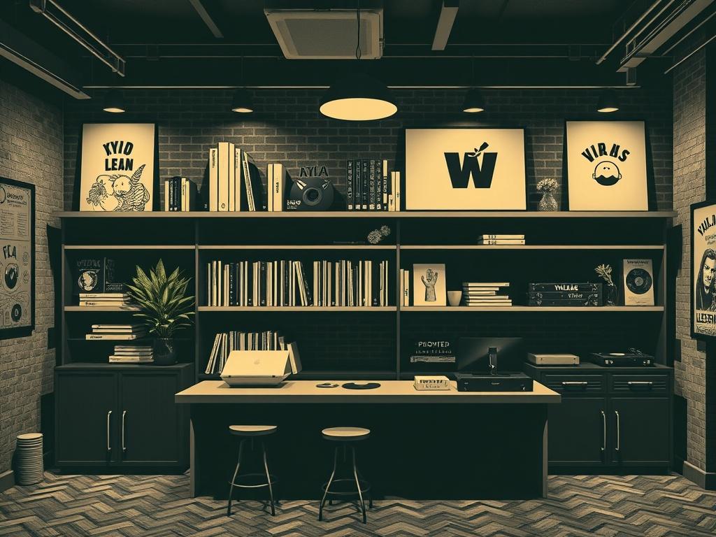 Лофт под магазин винила и дизайнерских вещей. Брендинг и визуальная идентичность Лофт под магазин винила и дизайнерских вещей. Брендинг и визуальная идентичность