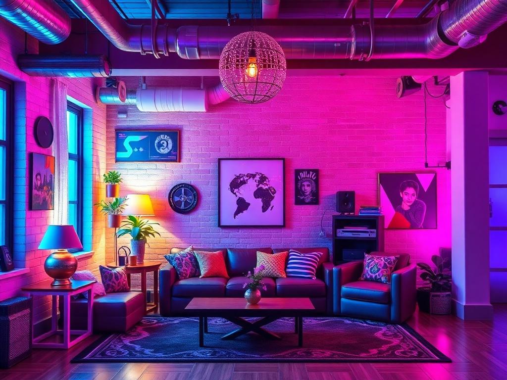 Лофт для ретро-вечеринки в стиле 90-х: как вернуть звук кассет и неоновые ночи