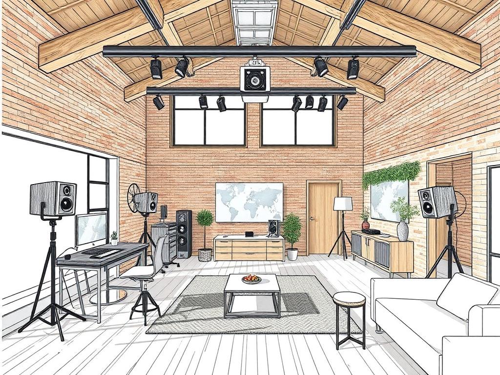 Лофт под стрим-студию и онлайн-трансляции. Планирование и зонирование: от идеи до чертежа Лофт под стрим-студию и онлайн-трансляции. Планирование и зонирование: от идеи до чертежа